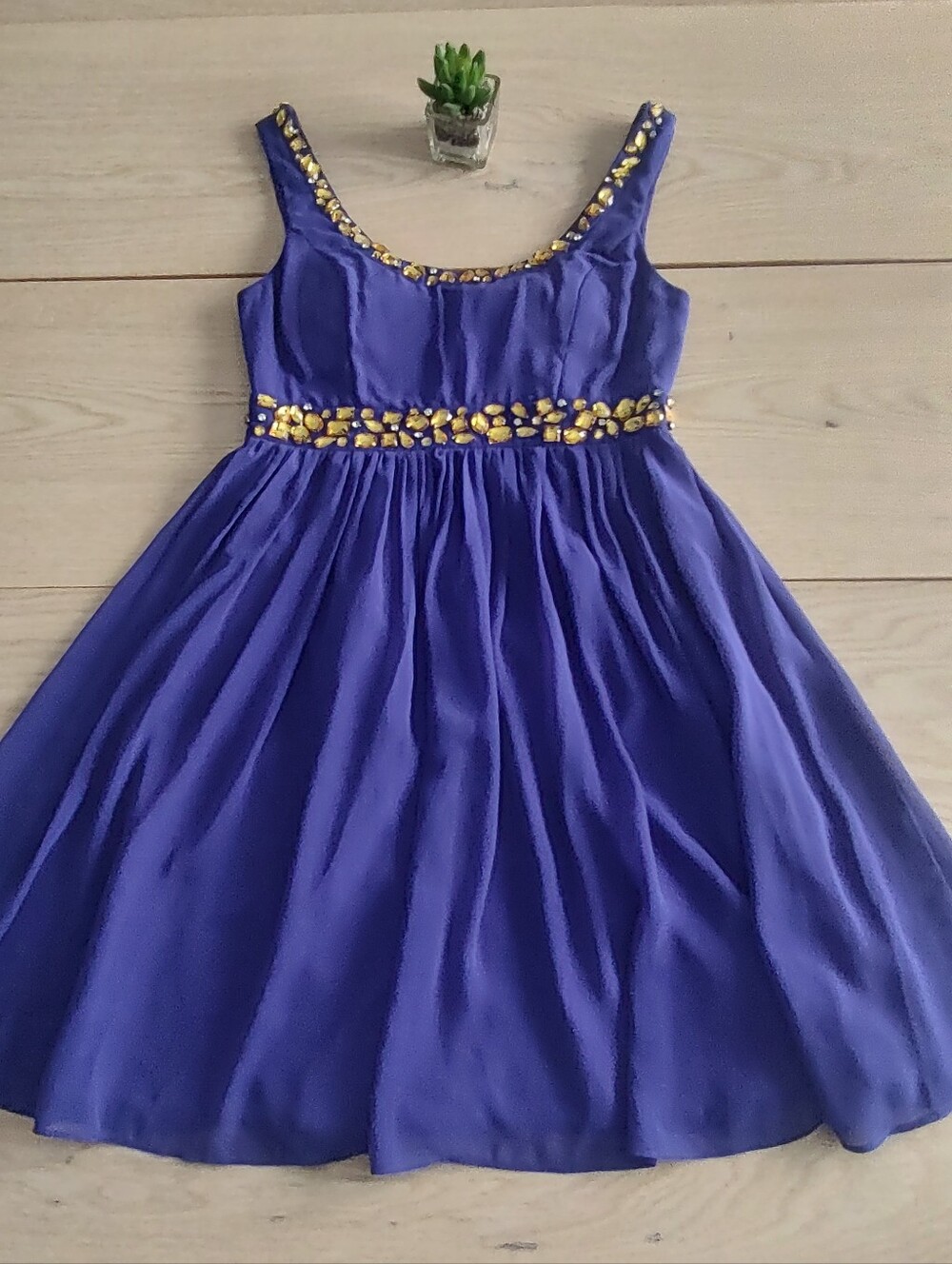 Prom Dress Minuet party  sweet chiffon and ringstones  Small Purple Sleeveless